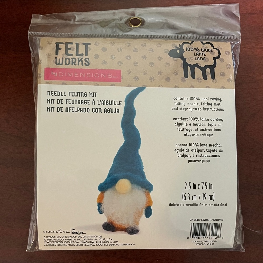 Dimensions Feltworks Needle Felting Kit - Blue and White Gnome